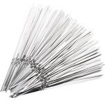 15pcs! Stainless Steel BBQ Meat Sticks Long