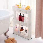 3-tier Slim Slide Out Storage Tower Organizer Shelf Slim Narrow Space Storage Rack 13cm wide