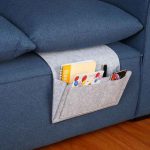 Bed/ Sofa Storage Bag Bedside Organizer for Tablet Cellphone Magazine Holder Wool Felt Stitching Durable