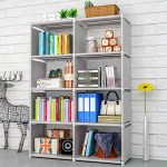 Double Rows 8 Cube Decorative Display Stand Toys Storage Shelf Rack Bookcase Cabinet Organizer Bookshelf