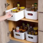 Household kitchen sorting box plastic storage basket cosmetic storage box
