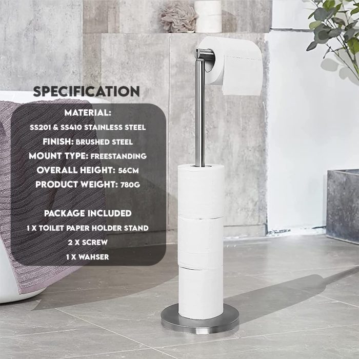 LEOTRA Toilet Roll Holder – SS410 Stainless Steel Toilet Roll Holder - Image 6