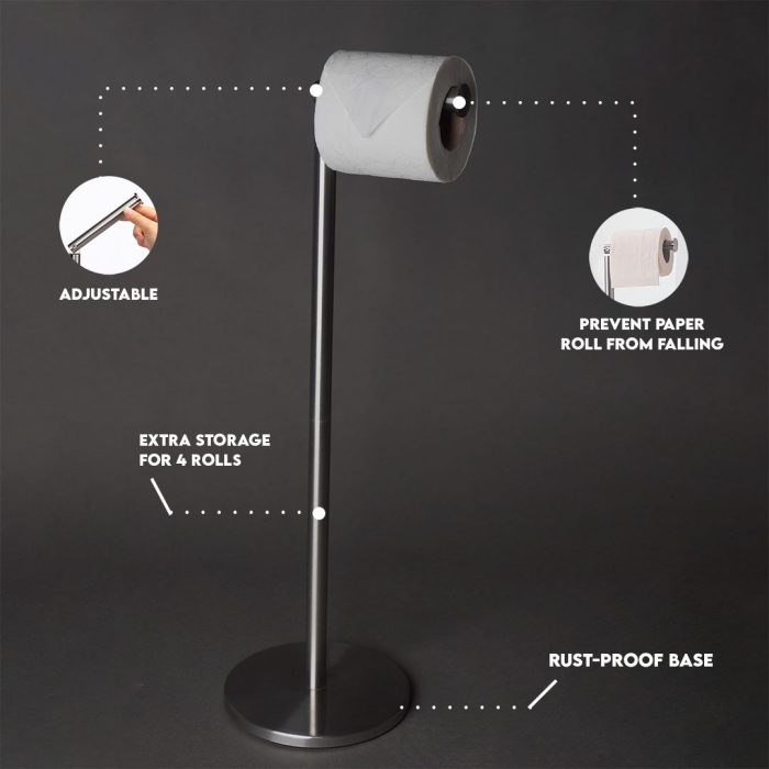LEOTRA Toilet Roll Holder – SS410 Stainless Steel Toilet Roll Holder - Image 7